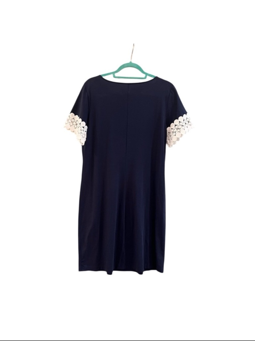 NWT Large Lilly Pulitzer Hayes True Navy Short Lace Sleeves T-Shirt Mini Dress - Picture 4 of 5